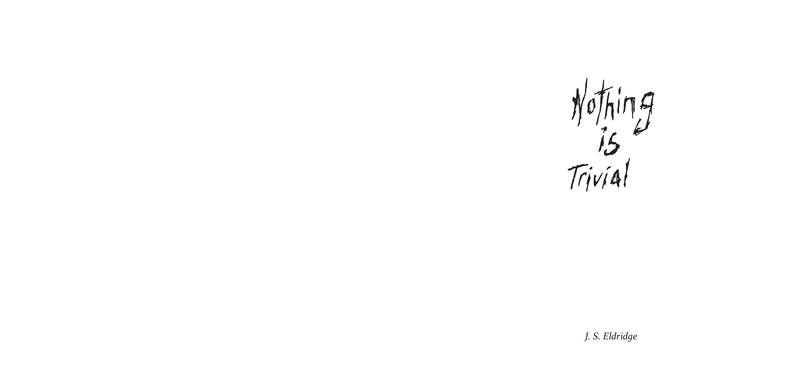 Title page — the hand-lettered title high on the recto with the author line set small in italic well below it, the whole verso left empty