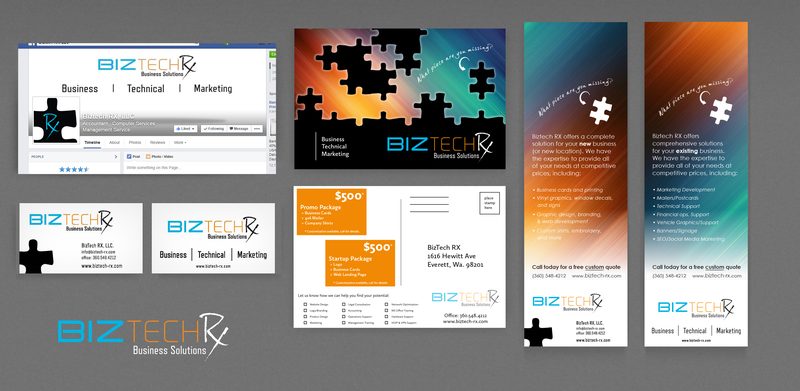 Identity system applied across print and digital collateral — website by Eugene Capone, door hanger by Brandon Robertson, business card by Sabrina Odell