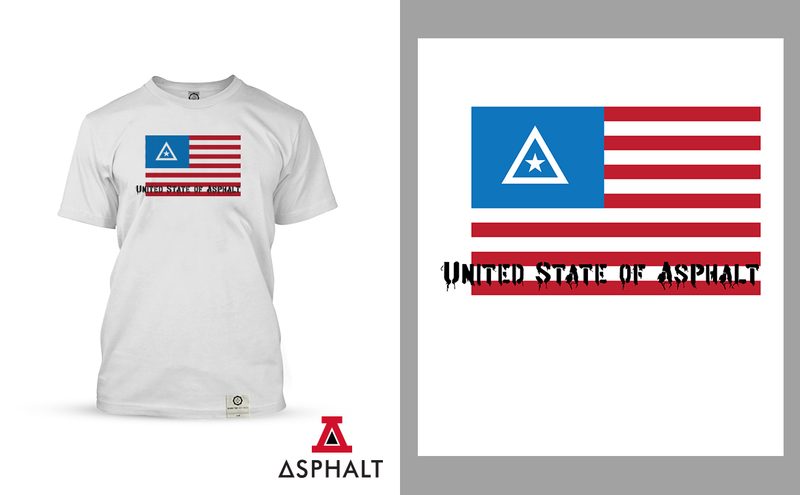 Asphalt Yacht Club — small crest-and-anchor emblem on chest, the restrained entry that lets the brand mark carry the shirt