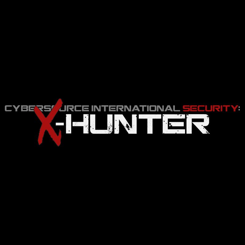 X-Hunter — bold superhero logo with angular X motif