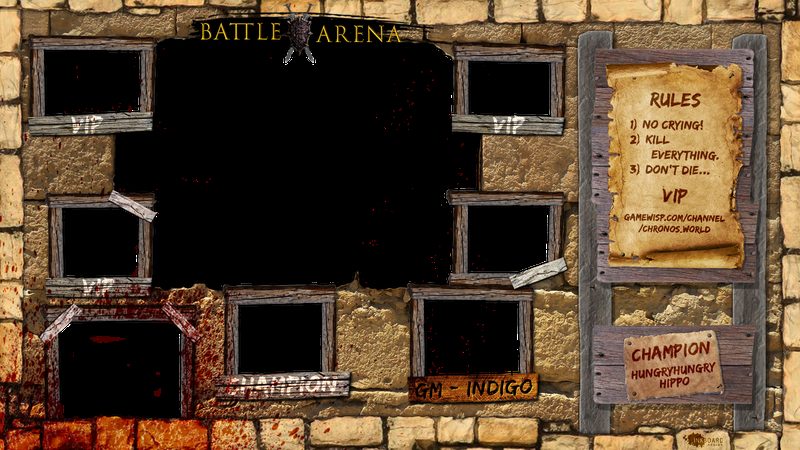 Battle Arena — arena-themed overlay with combat framing, stat panels, and battle HUD elements