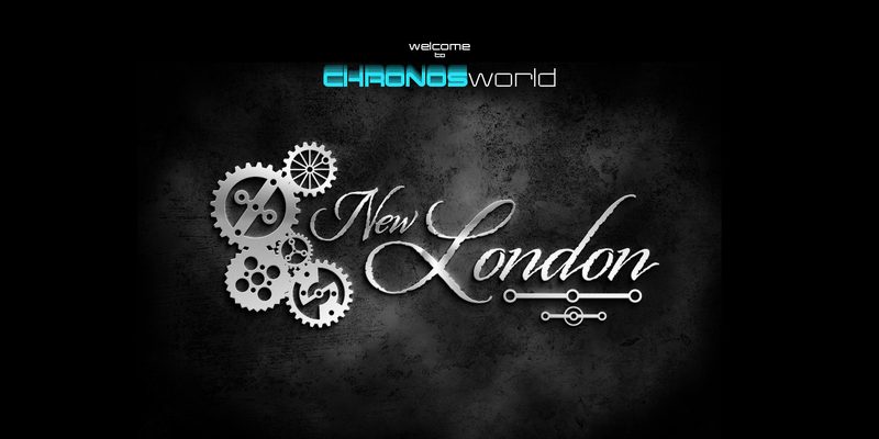 New London — post-apocalyptic cityscape splash with distressed branding