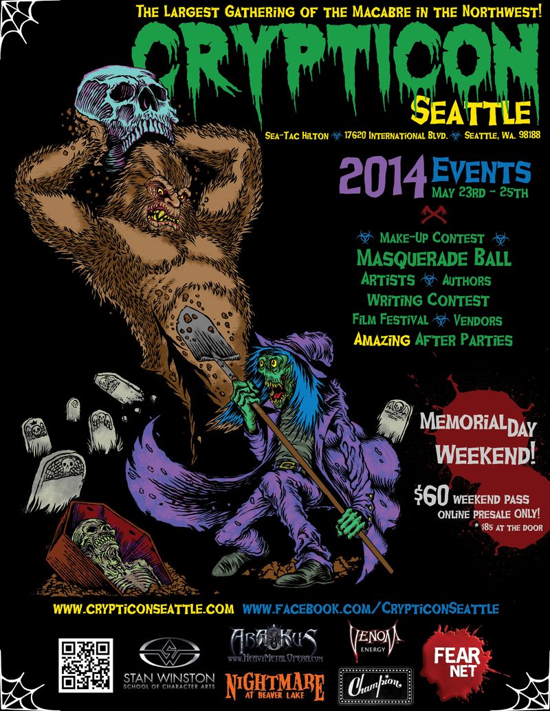 Creeper vs Bigfoot — magazine ad, 2014. Artwork by Nick "The Hat" Gucker; my work was the ad layout and design