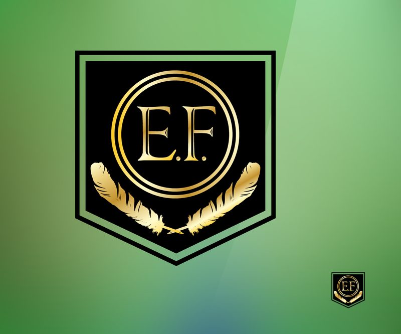 EF — interlocking monogram in a clean sans-serif, professional services identity