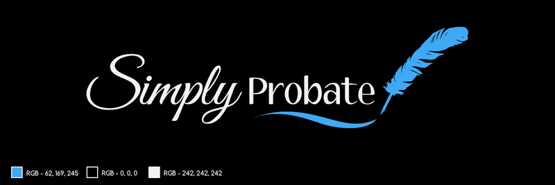 Simply Probate — quill pen writing in ink, probate services brand with old-world traditional feel