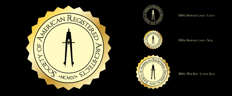 SARA — surveyor's compass rose with crosshair, land surveying professional brand