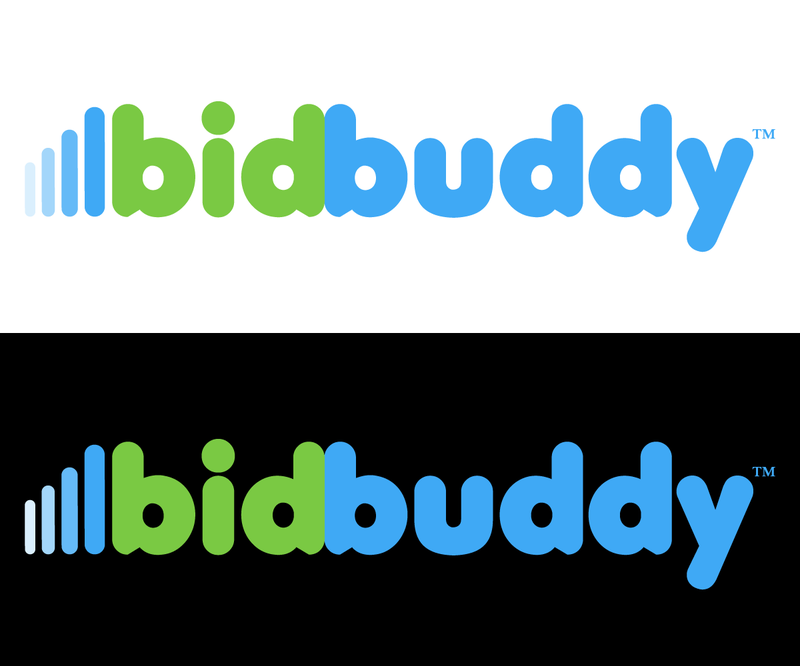 BidBuddy — auction gavel and speech bubble combination, bidding assistant platform identity
