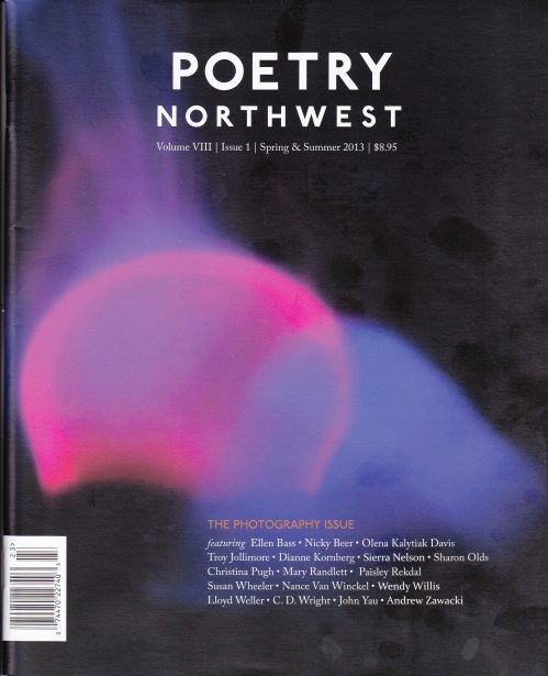 Final cover — a botanical close-up photograph paired with the Poetry Northwest title in classic serif, the Spring 2013 issue
