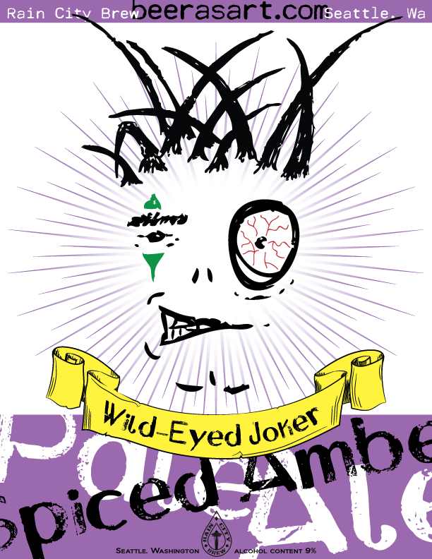 Wild-Eyed Joker — label for a spiced pale amber brewed by co-owner Troy Lancaster