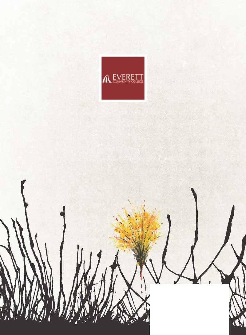 Back cover — the cover's inked grass carried over with the bloom shifted from blue to gold, the college mark centred at the head